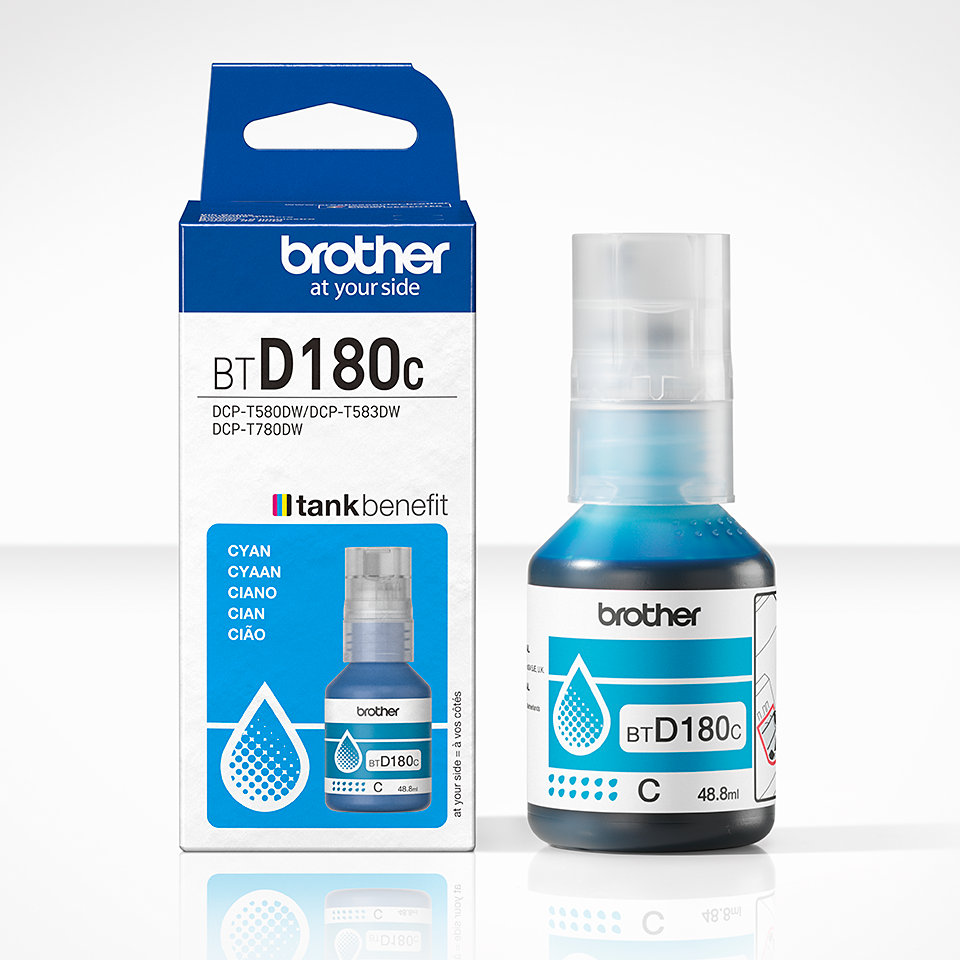 CARTUCHO BOTELLA TINTA CIAN BTD180C BROTHER