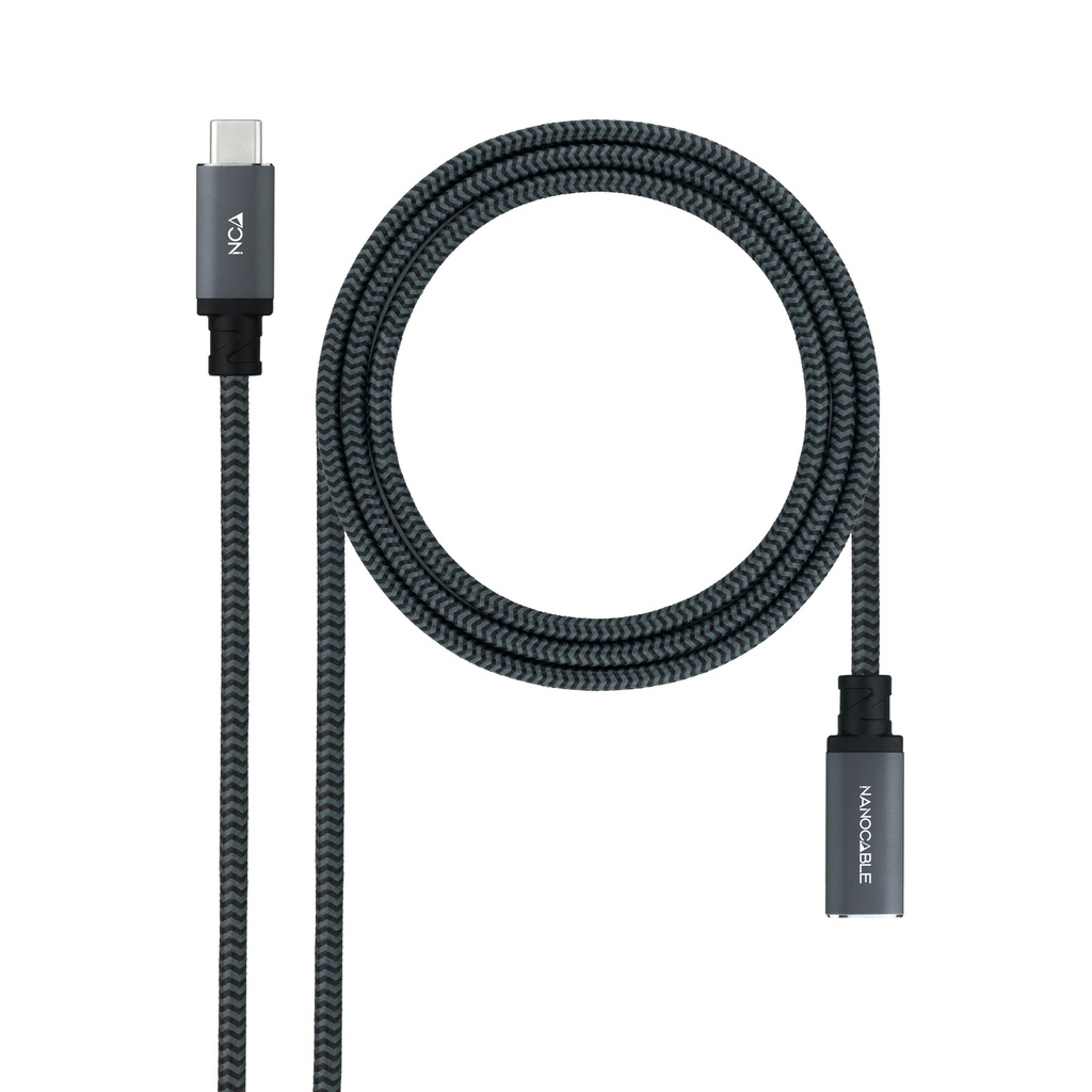 CABLE USB-C 3.2 Gen2x2 20Gbp 100W/5A, MALLADO USB-C/M-H 1 M NEGRO NANOCABLE