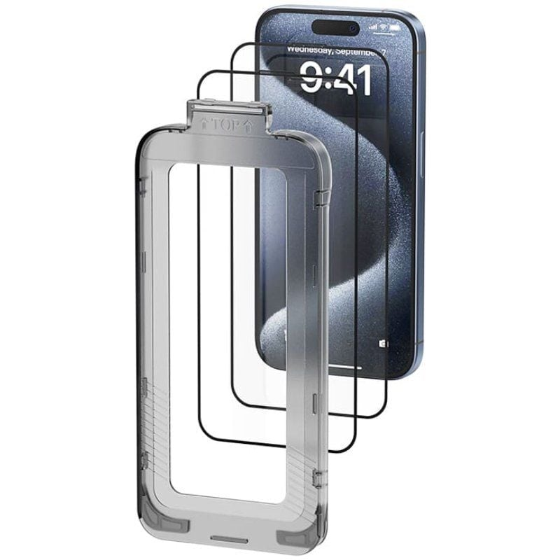 PROTECTOR PANTALLA CRISTAL TEMPLADO IPHONE 14 PRO MAX+ HERRAM. ANTIPOLVO VENTION