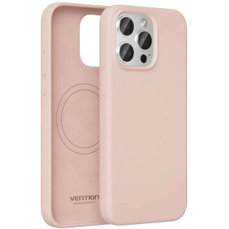 FUNDA SILICONA MAGSAFE IPHONE 15 PRO MAX ROSA VENTION