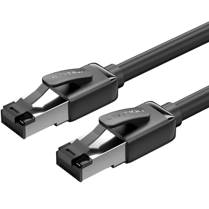 CABLE DE RED LATIGUILLO RJ45 CAT.8 SFTP 0.5 M NEGRO VENTION