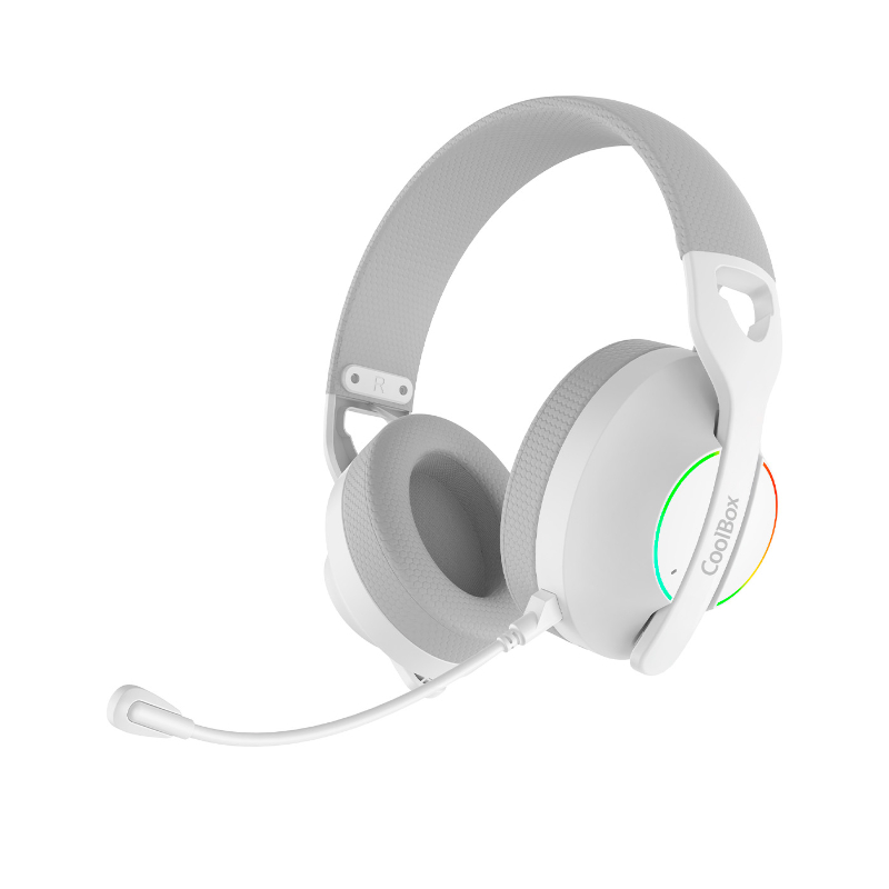 AURICULAR BLUETOOTH CON MICROFONO WB01 RGB BLANCO COOLBOX