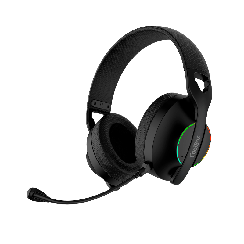 AURICULAR BLUETOOTH CON MICROFONO WB01 RGB NEGRO COOLBOX