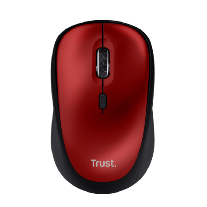 RATON OPTICO YVI+ WIRELESS SILENCIOSO ROJO TRUST