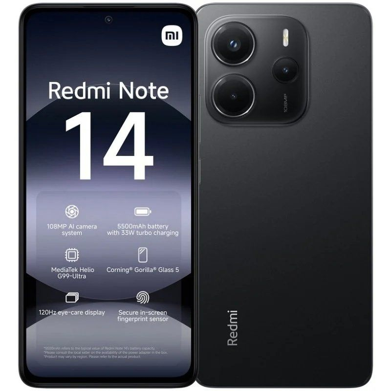 SMARTPHONE REDMI NOTE 14 (6+128GB) BLACK XIAOMI