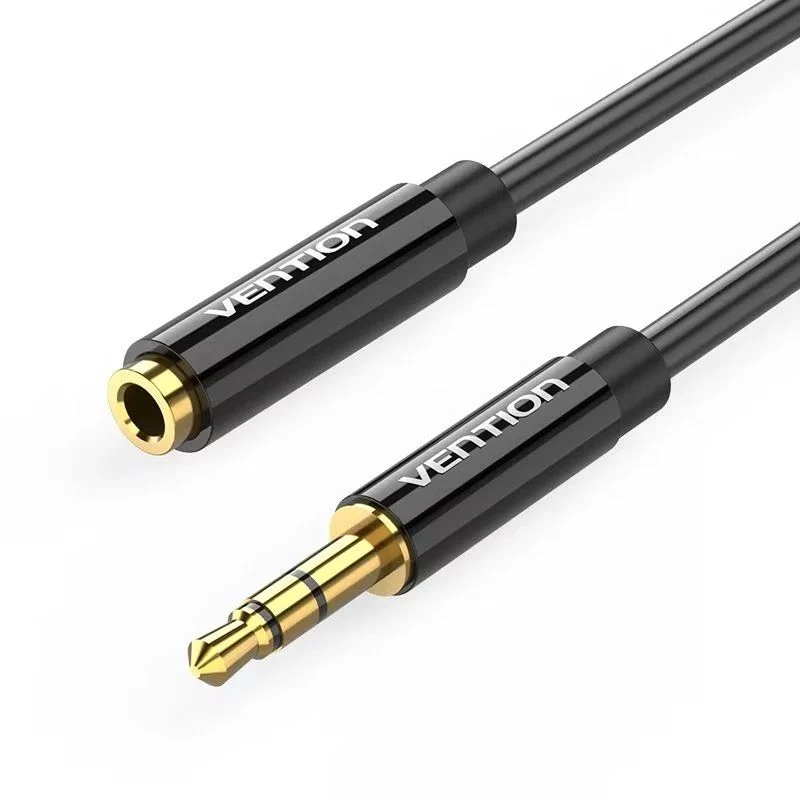 CABLE AUDIO ESTEREO JACK 3.5/M JACK 3.5/H 0.5 M NEGRO VENTION