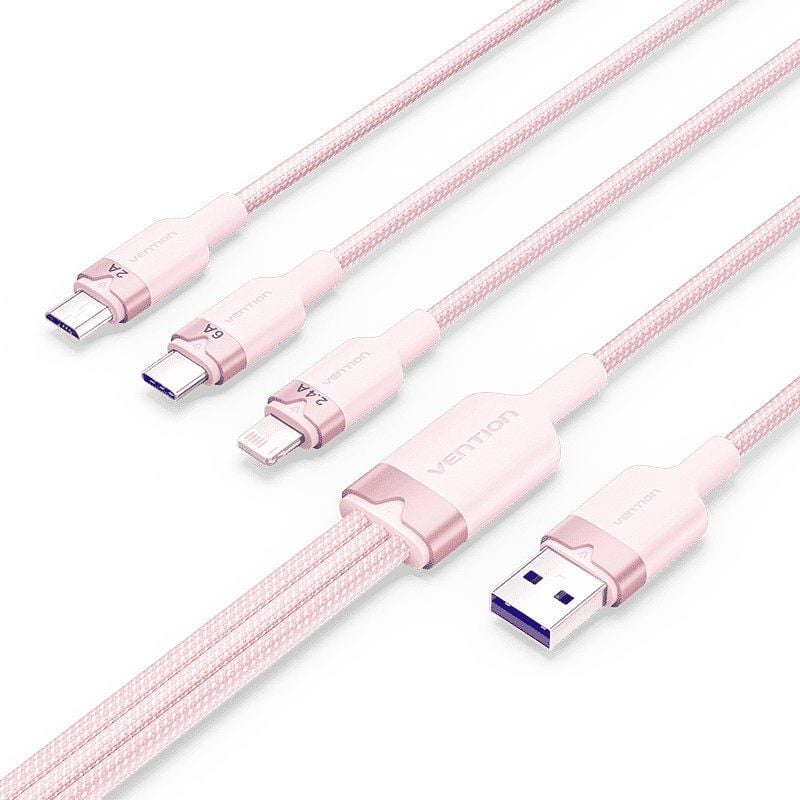 CABLE USB 2.0 A USB-C + MICROUSB/M + LIGHTNING 1.5 M ROSA VENTION