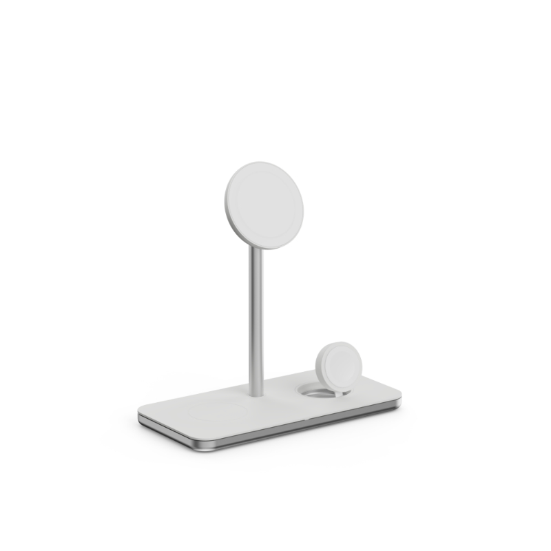 SOPORTE BASE DE CARGA INALAMBRICO 3en1 MAGSAFE PLATA LINQ