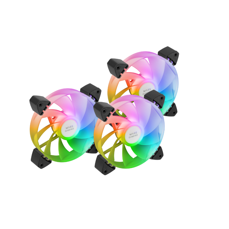 KIT 3 VENTILADORES AUXILIAR A-RGB 120MM MF-3R NEGRO MARS GAMING