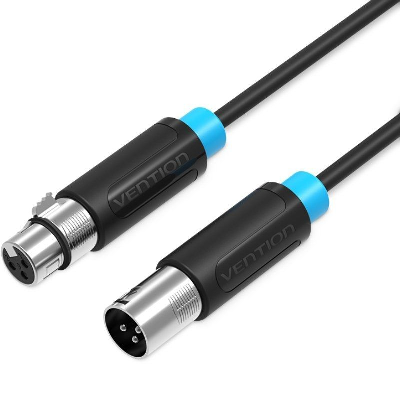 CABLE AUDIO ESTEREO XLR/M XLR/H 5 M NEGRO VENTION