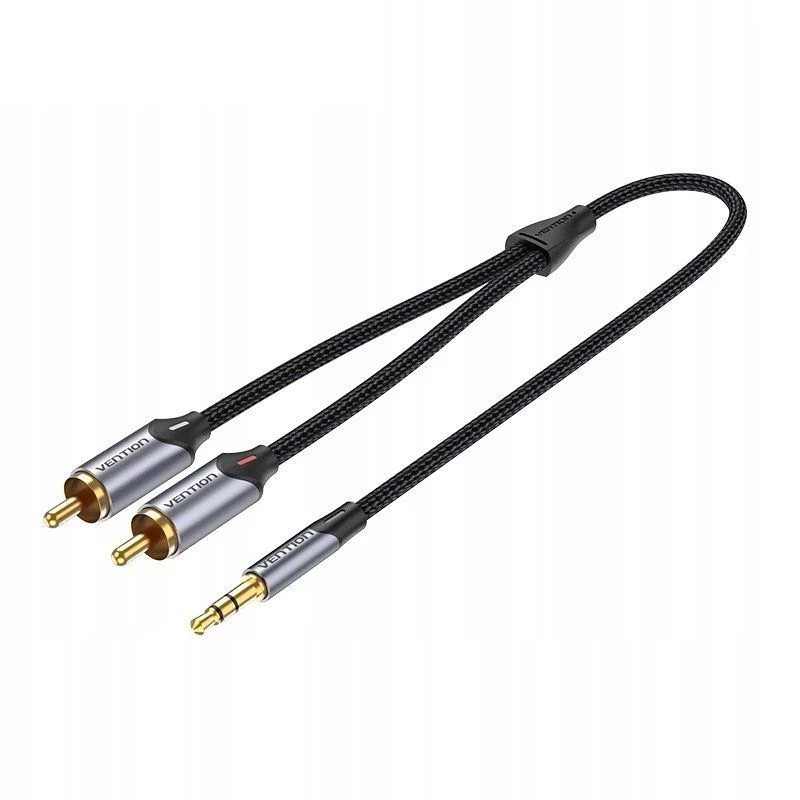 CABLE AUDIO ESTEREO JACK 3.5/M 2xRCA/M 1.5 M GRIS VENTION