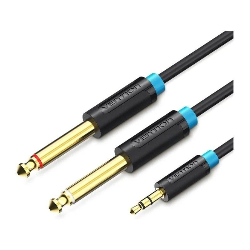 CABLE AUDIO ESTEREO JACK 3.5/M 2xJACK 6.5/M 1.5 M NEGRO VENTION