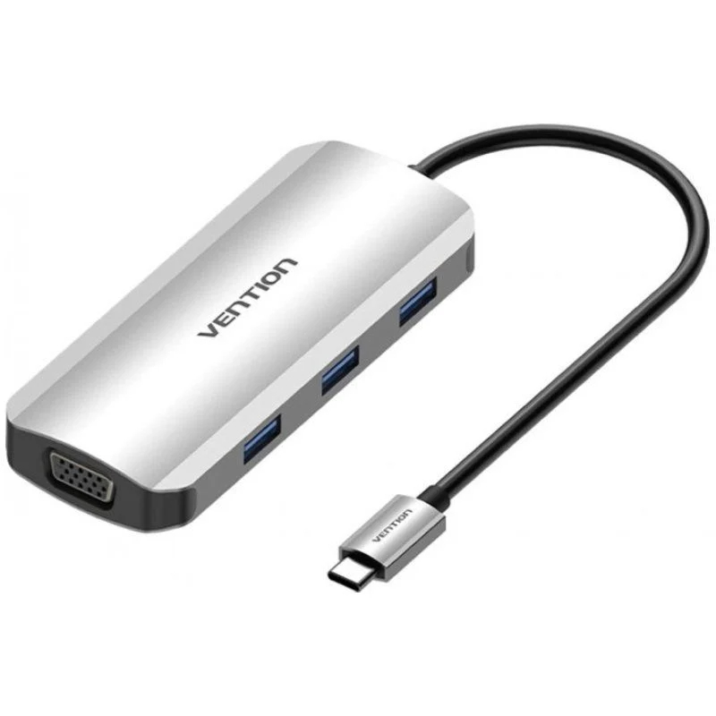 DOCKING STATION 6 PUERTOS USB-C 1xHDMI/1xVGA/3xUSB-A/1xUSB-C GRIS VENTION