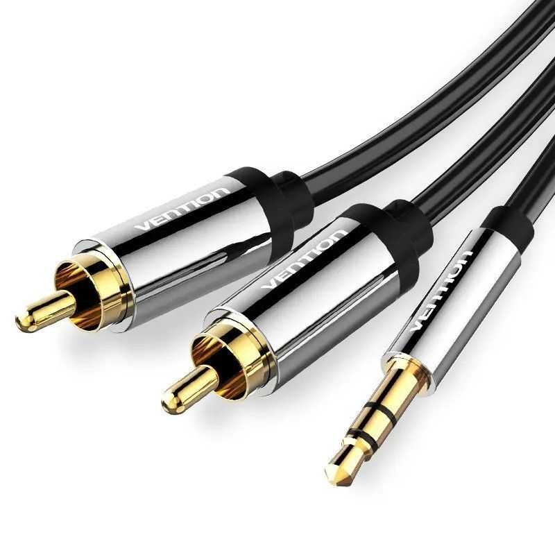 CABLE AUDIO ESTEREO JACK 3.5/M 2xRCA/M 1.5 M NEGRO VENTION