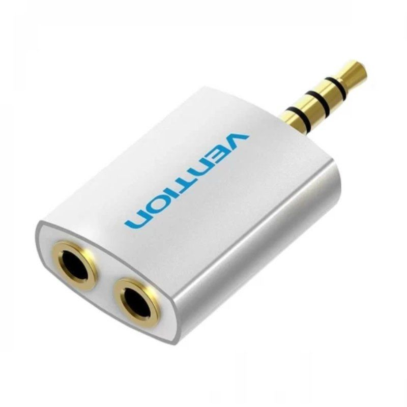 ADAPTADOR AUDIO JACK 3.5/M A 2xJACK 3.5/H BLANCO VENTION