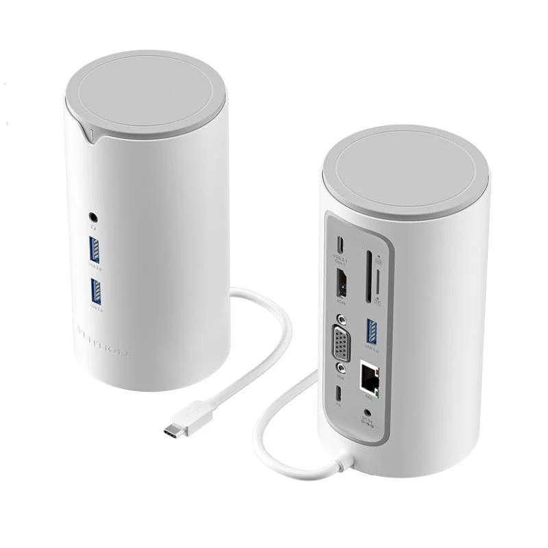 DOCKING STATION 12 PUERTOS USB-C VGA/HDMI/3xUSB/USB-C PD/USB-C/... GRIS VENTION