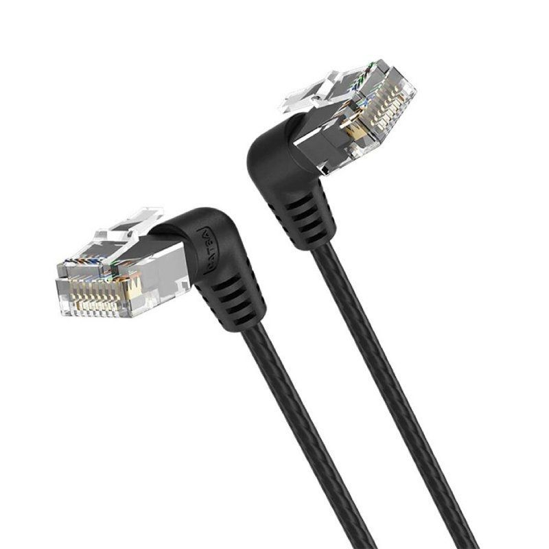 CABLE DE RED LATIGUILLO ACODADO RJ45 UTP CAT6A AWG32 1 M NEGRO VENTION