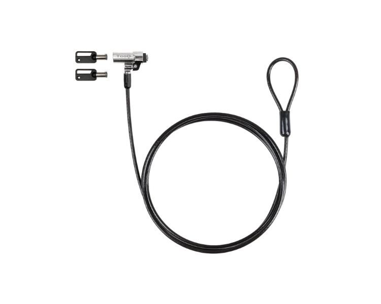 CABLE LOCK DE SEGURIDAD TIPO NANO CON LLAVE PARA PORTATILES 1.5M GRIS TOOQ