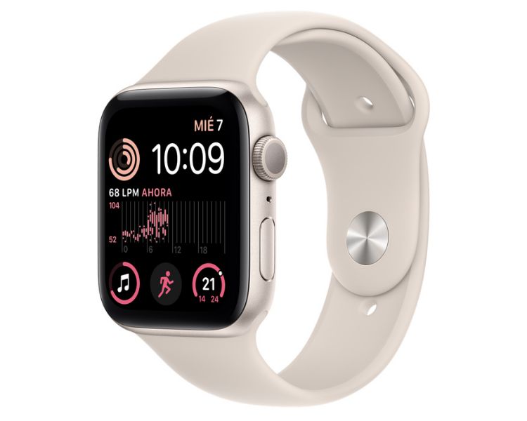 APPLE WATCH SE CAJA ALUMINIO STARLIGHT GPS 44mm CORREA DEPORTIVA STARLIGHT