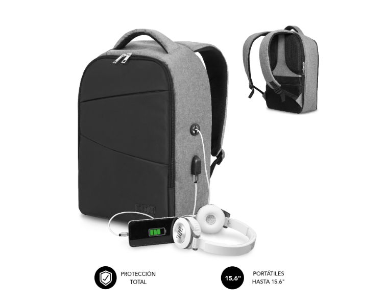 MOCHILA SECURE V2 AP ANTIROBO 16" GRIS SUBBLIM