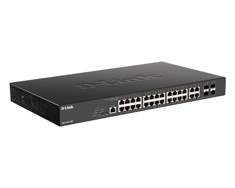 D-LINK SWITCH 24 PUERTOS 10/100/1Gbit w/4 Combo 1000BaseT/SFP PoE