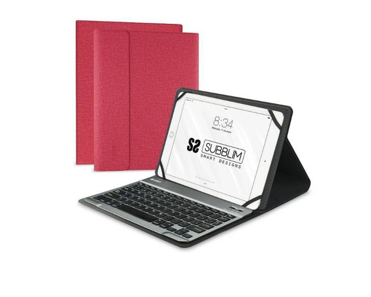 FUNDA + TECLADO TABLET KEYTAB PRO BLUETOOTH 10.1" ROJO SUBBLIM