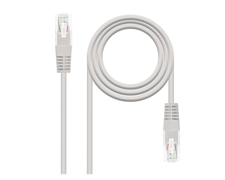 CABLE DE RED LATIGUILLO RJ45 UTP CAT6 AWG24 LSZH 1 M GRIS NANOCABLE