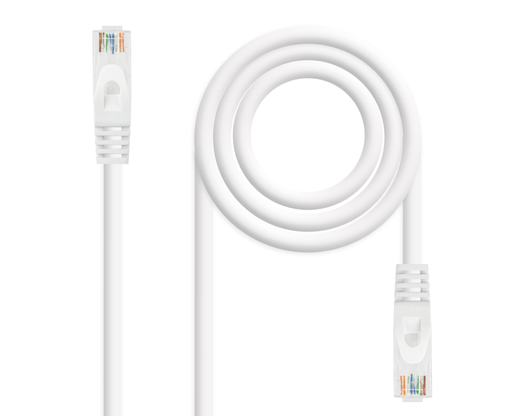 CABLE DE RED LATIGUILLO RJ45 UTP CAT6A AWG24 0.5 M BLANCO NANOCABLE
