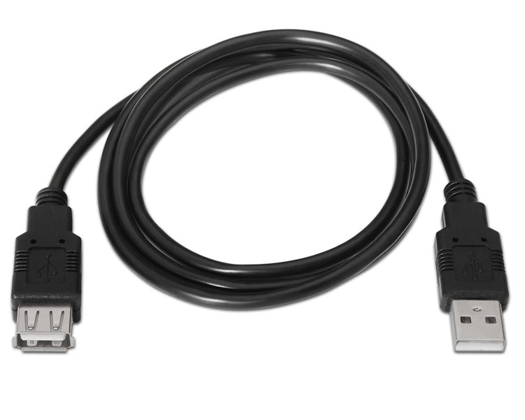 CABLE USB 2.0 TIPO A/M-A/H 1.8M NEGRO NANOCABLE