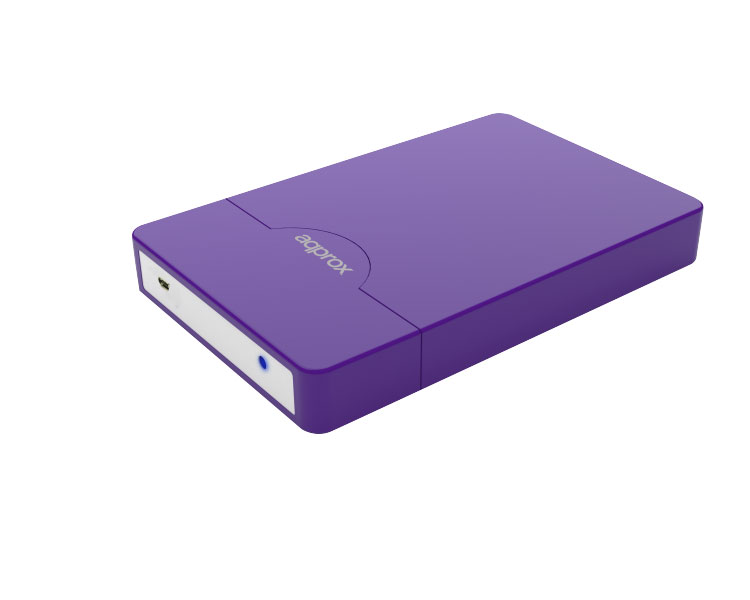 CAJA EXTERNA USB 2.5" SATA 3.0 SCREWLESS MORADO APPROX