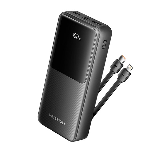 [44012] POWER BANK 20000mAh 22.5W + CABLE USB-C/LIGHTNING NEGRO VENTION