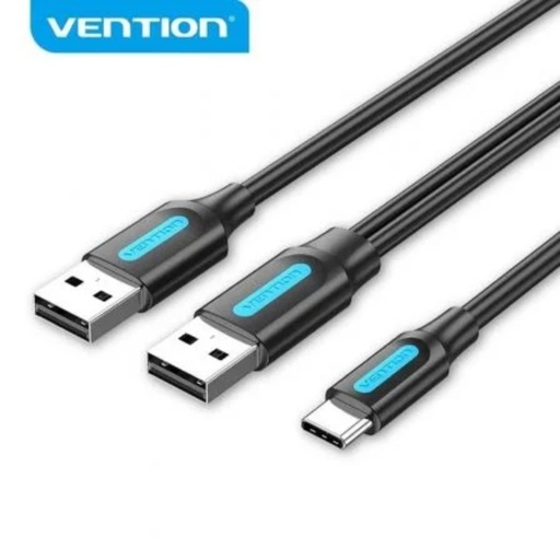 [42958] CABLE 2xUSB 2.0/M USB-C/M 1 M NEGRO VENTION