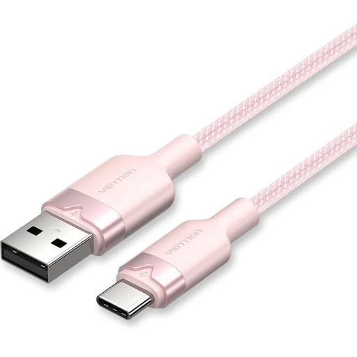 [42953] CABLE USB-C A USB-A TRENZADO 1 M ROSA VENTION