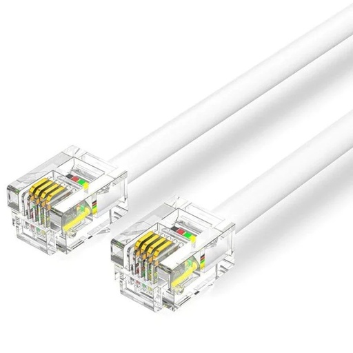 [42906] CABLE DE TELEFONO 6P4C BLANCO 3 M VENTION
