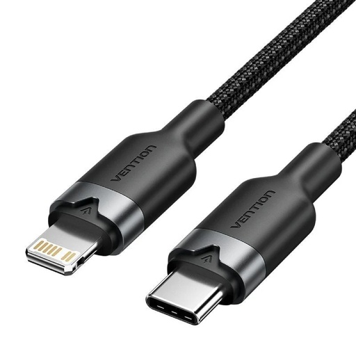 [42804] CABLE 2.0 USB-C A LIGHTNING 2 M NEGRO VENTION