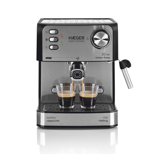 [42706] CAFETERA SUPER ESPRESSO 20 BAR NEGRO HAEGER
