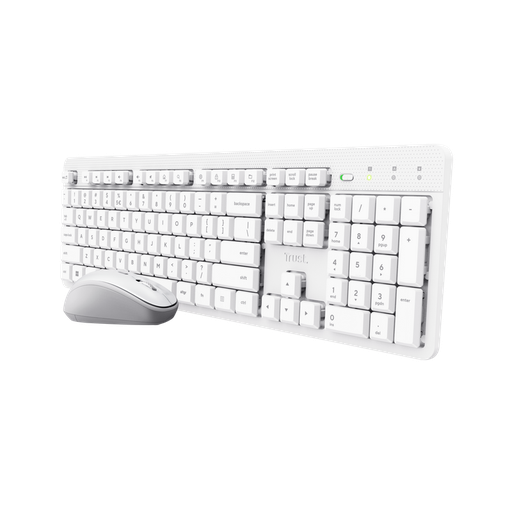 [42699] KIT TECLADO + RATON WIRELESS SILENCIOSO ODY II BLANCO TRUST