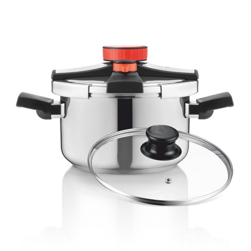 [42694] OLLA EASY LOCK INOX + VALVULA ROTATIVA 6L HAEGER