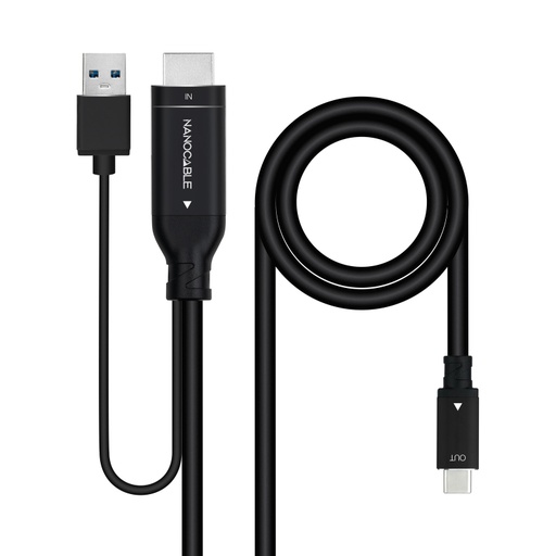 [42367] CONVERSOR HDMI A USB-C 1.8 M NEGRO NANOCABLE