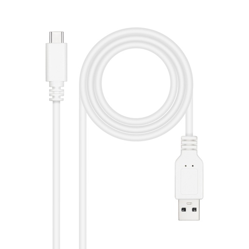[42359] CABLE USB 2.0 3A TIPO USB-C/M- A/M 0.5 M BLANCO NANOCABLE