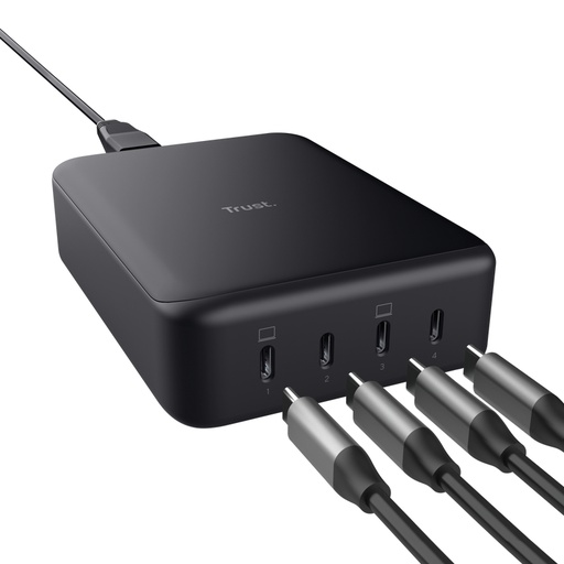 [41955] CARGADOR DE SOBREMESA MAXO USB 4xUSB-C 240W NEGRO TRUST