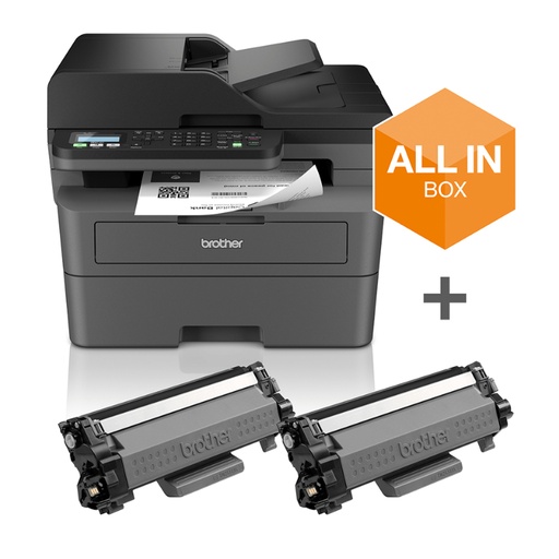 [41540] BROTHER MULTIFUNCION LASER + 2 TONER MFCL2827DWXL NEGRO
