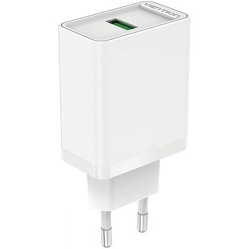[40387] CARGADOR PARED 18W USB-A 3A BLANCO VENTION