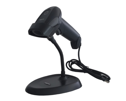 [39195] LECTOR CODIGO BARRAS LASER LS11AS CON PEANA USB NEGRO APPROX