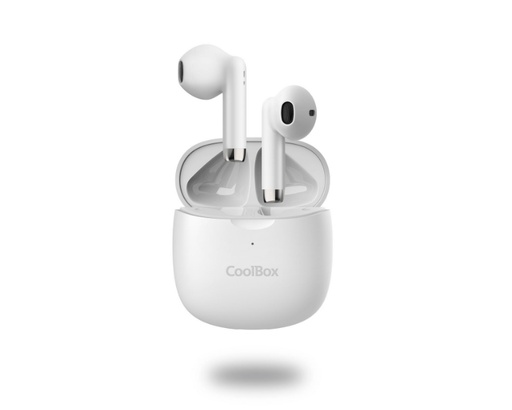 [37797] AURICULAR BLUETOOTH CON MICROFONO TWS-01 BLANCO COOLBOX