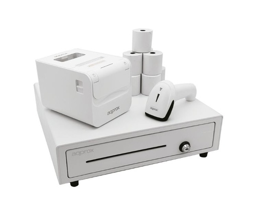 [36455] PACK CAJON CASH01410WH + APPPOS80AMUSEWH + APPLS09WH + PAPEL TERMICO APPROX