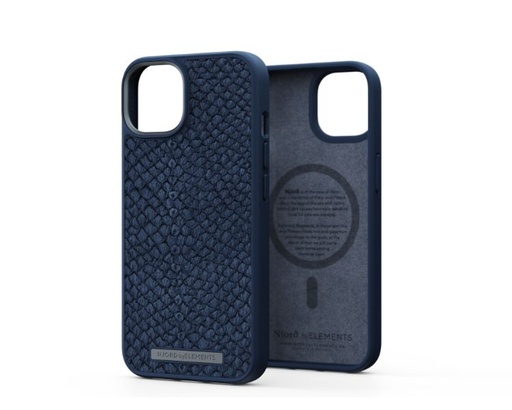 [36358] FUNDA MAGSAFE IPHONE 14 PIEL DE SALMON AZUL PETROLEO NJORD