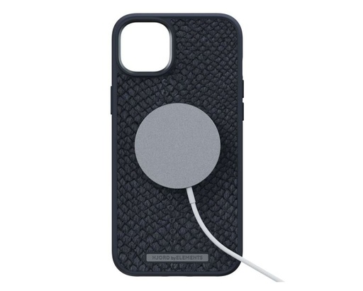 [36355] FUNDA MAGSAFE IPHONE 14 PIEL DE SALMON NEGRO NJORD