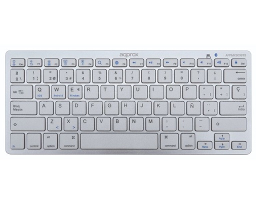 [36306] TECLADO UNIVERSAL BLUETOOTH MX300 PLATA APPROX