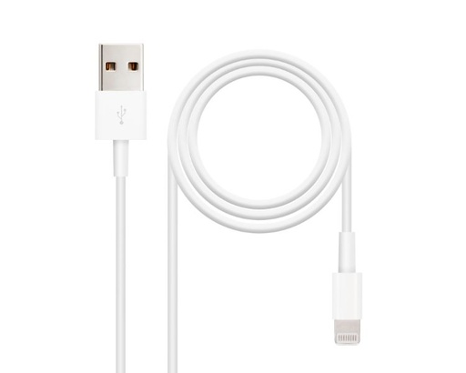 [34389] CABLE DATOS/CARGADOR USB LIGHTNING 0.5M BLANCO NANOCABLE